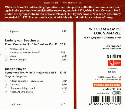 BEETHOVEN/HAYDN - Piano Concerto No. 3 Music CD