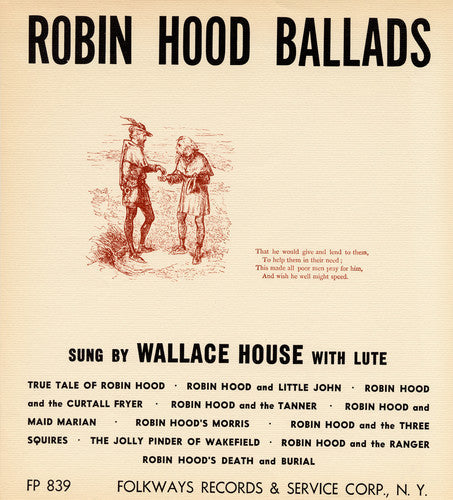 Wallace House - Robin Hood Ballads Music CD