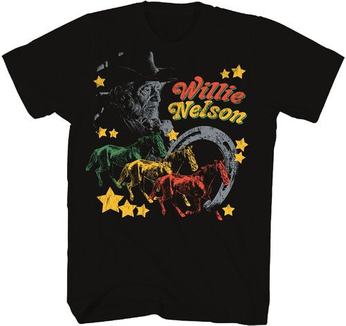 Willie Nelson Multi Horse Tshirt Med Zrwn1182a2 - Willie Nelson Multi Horse Tshirt Med Zrwn1182a2 - Apparel
