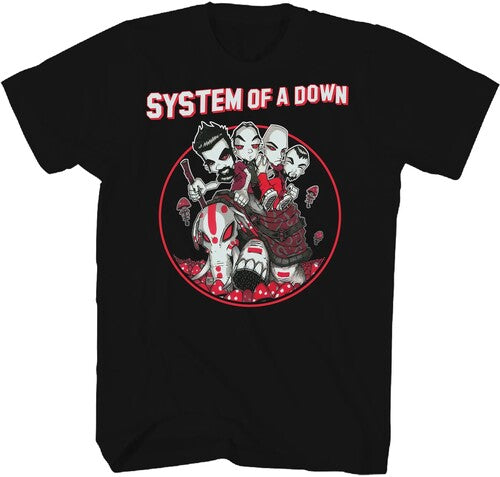 System Of A Down Mushroom People Tshirt Xlg Blk - System Of A Down Mushroom People Tshirt Xlg Blk - Apparel