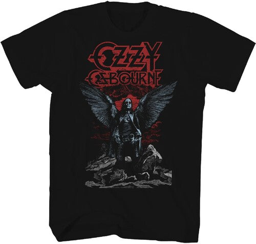 Ozzy Osbourne Rain Angel Wings T-shirt 2x Lrg Blk - Ozzy Osbourne Rain Angel Wings T-shirt 2x Lrg Blk - Apparel