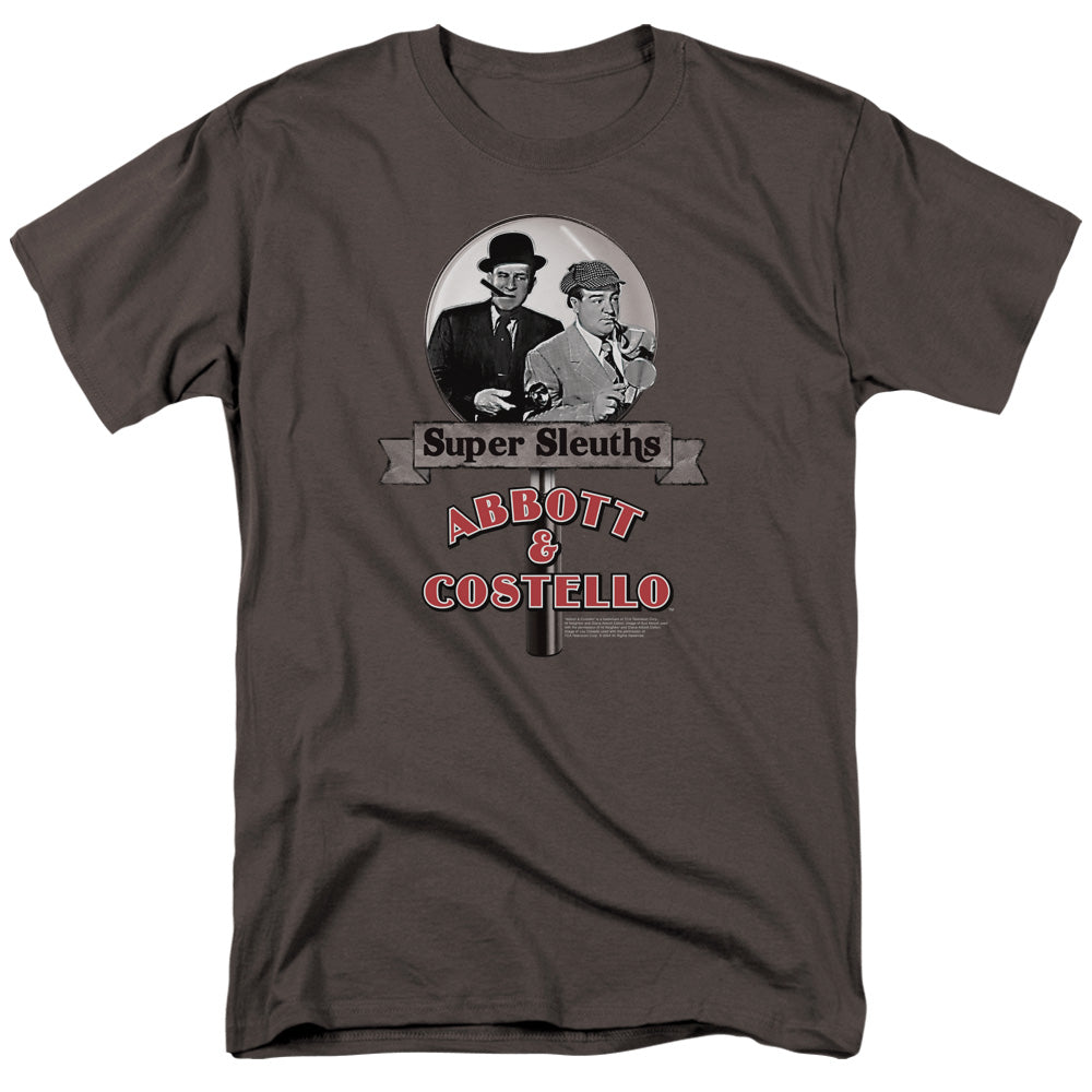 Abbott & Costello Super Sleuths Mens T Shirt Charcoal Officially Licensed
