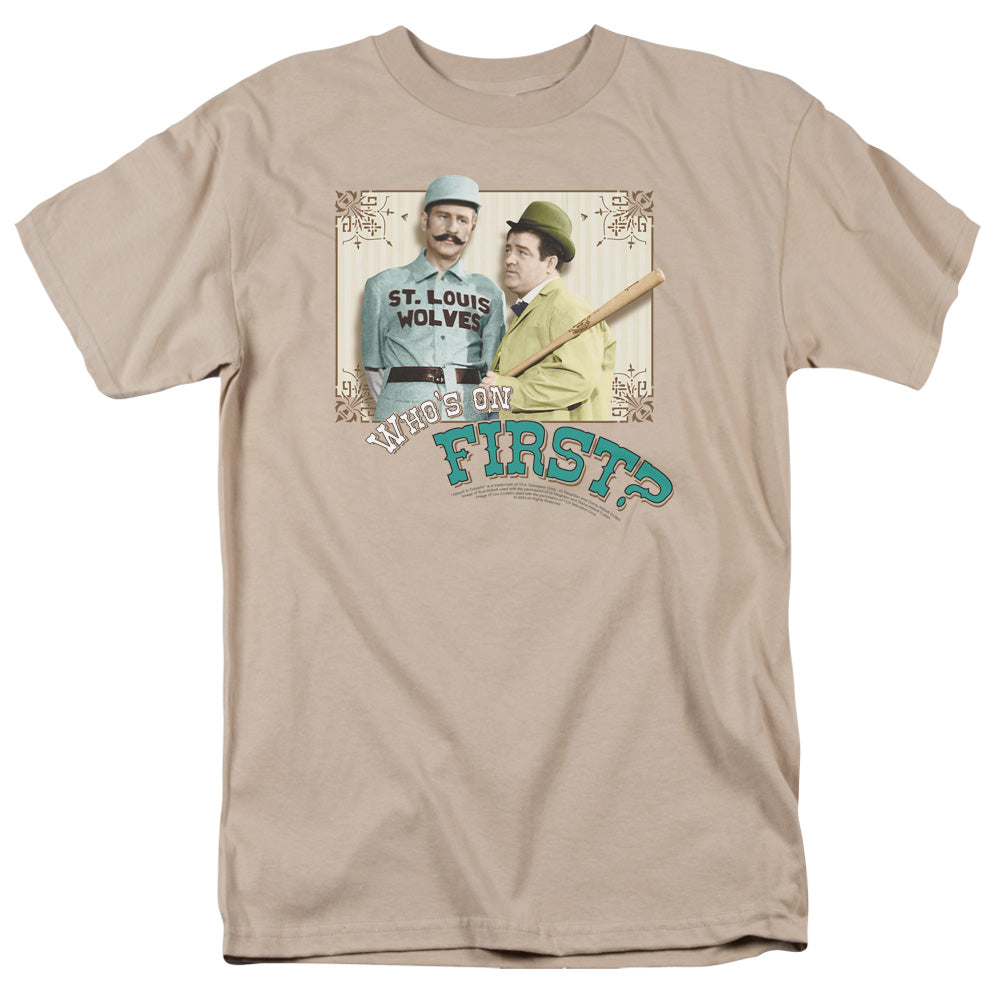 Abbott & Costello Whos On First Mens T Shirt Sand Officially Licensed