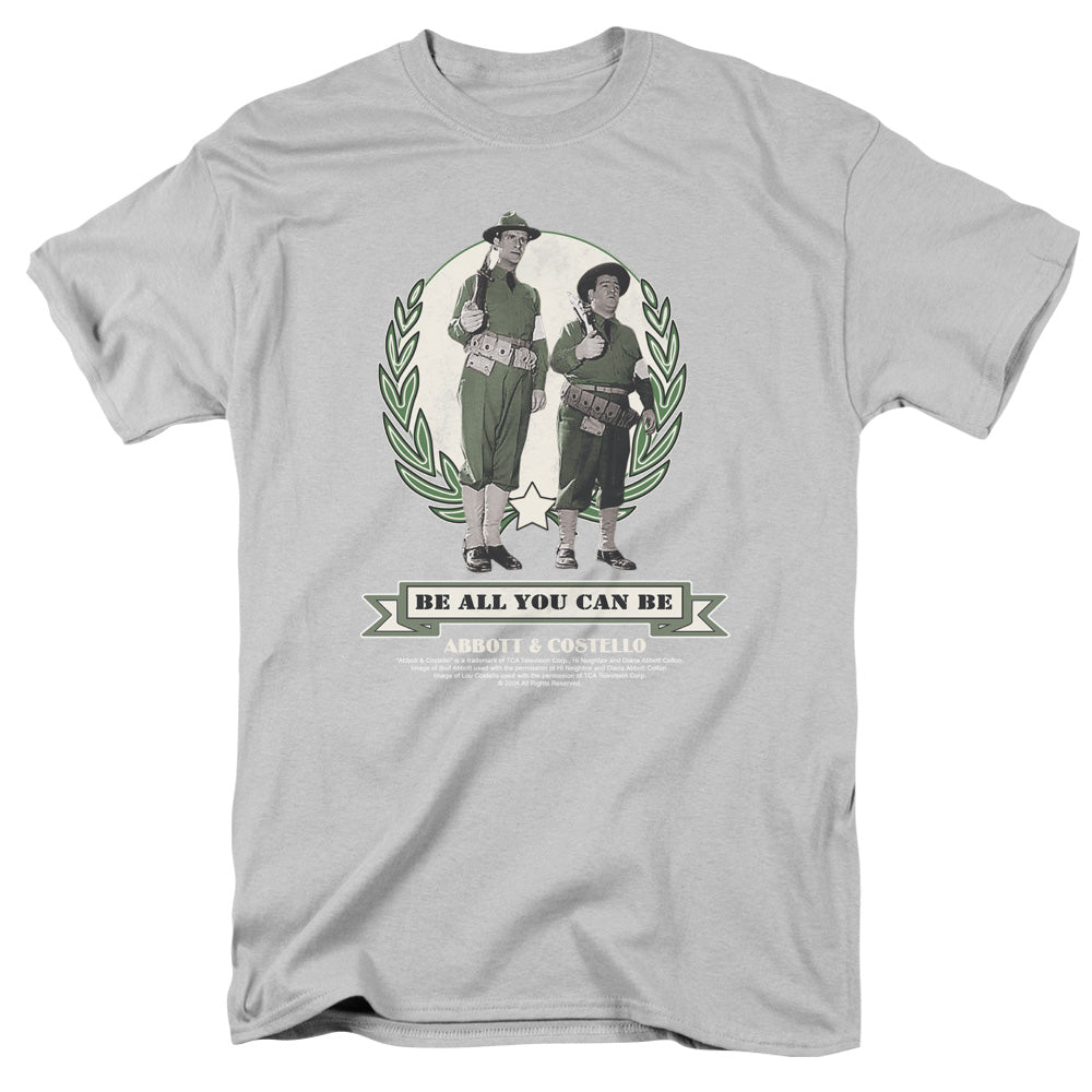 Abbott & Costello Be All You Can Be Mens T Shirt Silver Officially Licensed