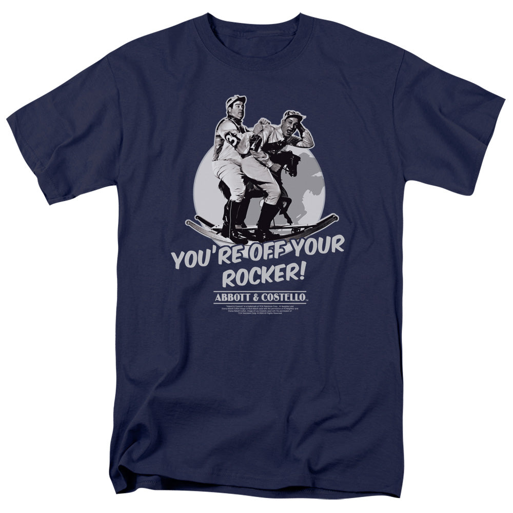 Abbott & Costello Off Your Rocker Mens T Shirt Navy Officially Licensed