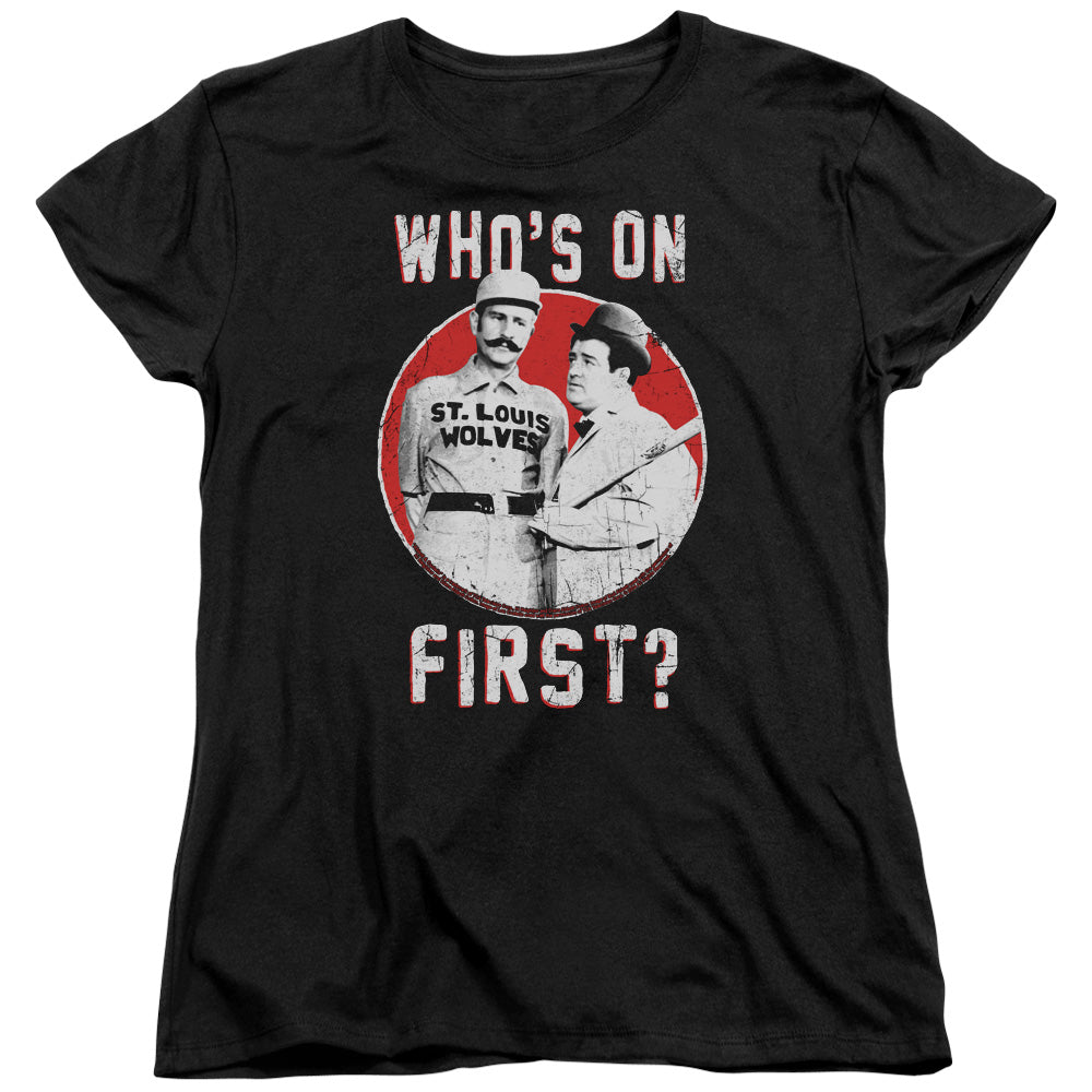 Abbott & Costello First Womens T Shirt Black Officially Licensed