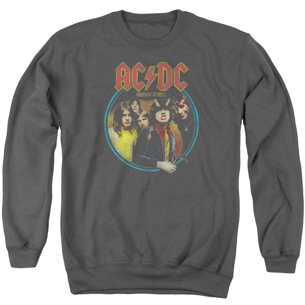 Acdc Highway To Hell Mens Crewneck Sweatshirt Charcoal