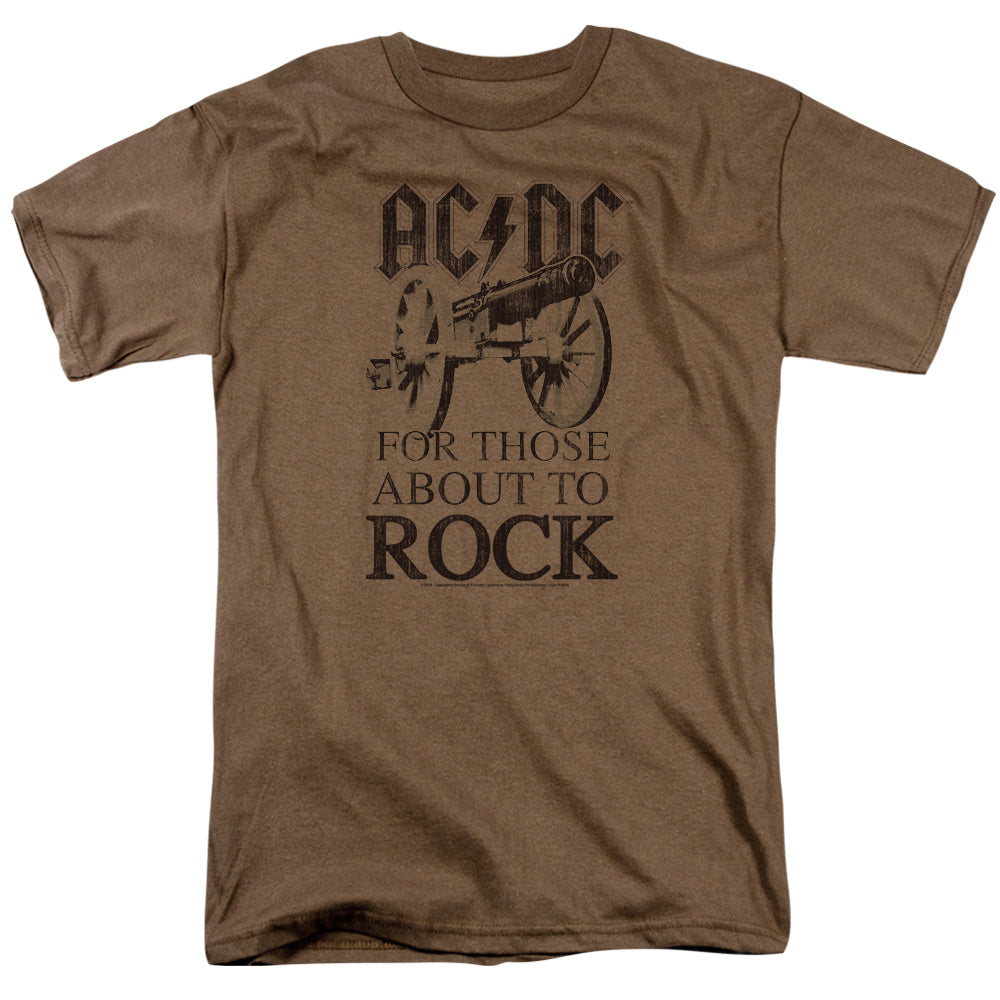 AC/DC For Those About To Rock Mens T Shirt Safari Green Officially Licensed