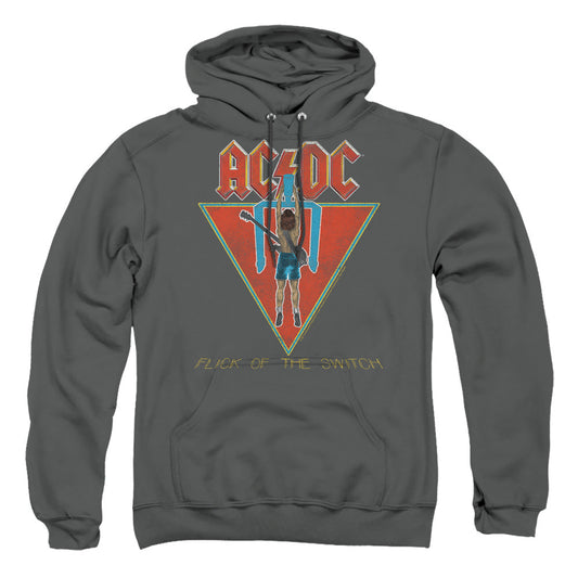 AC/DC Flick Of The Switch Mens Hoodie Charcoal Officially Licensed