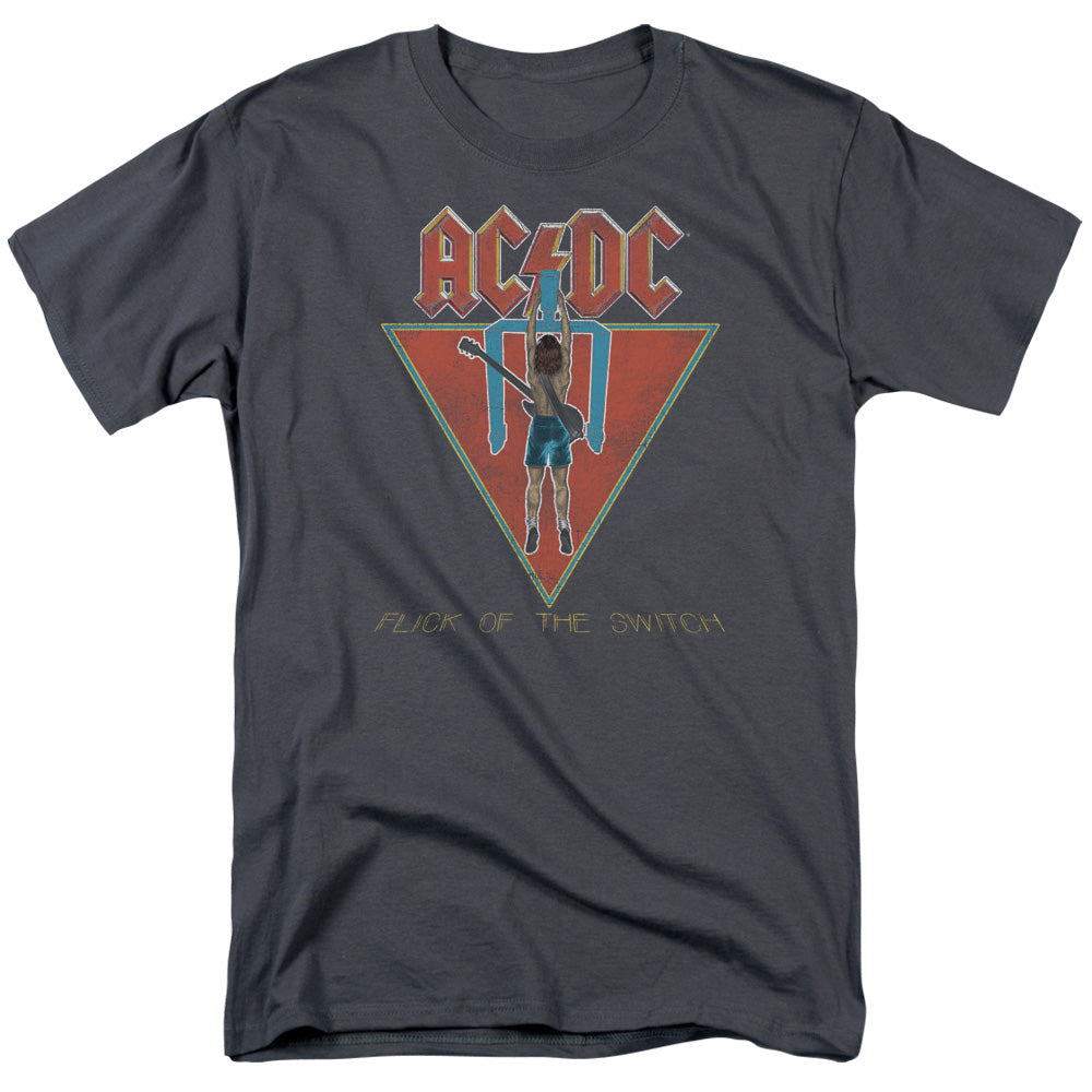 AC/DC Flick Of The Switch Mens T Shirt Charcoal Officially Licensed