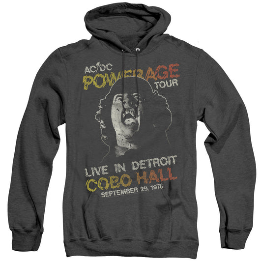 AC/DC Powerage Tour Mens Heather Hoodie Black Officially Licensed