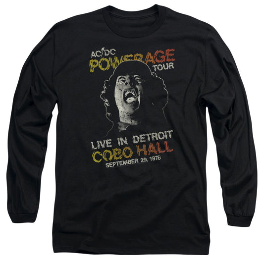 AC/DC Powerage Tour Mens Long Sleeve Shirt Black Officially Licensed