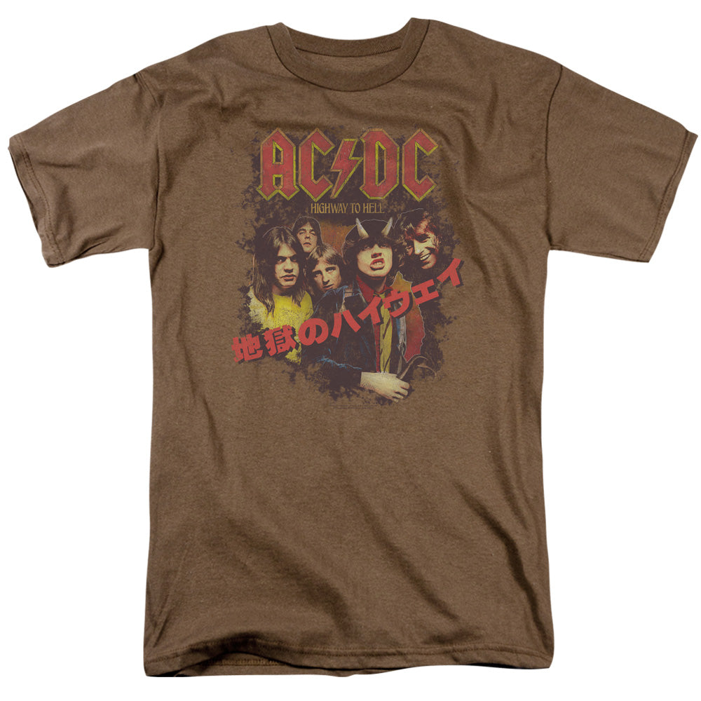 AC/DC Highway Kanji Mens T Shirt Safari Green Officially Licensed