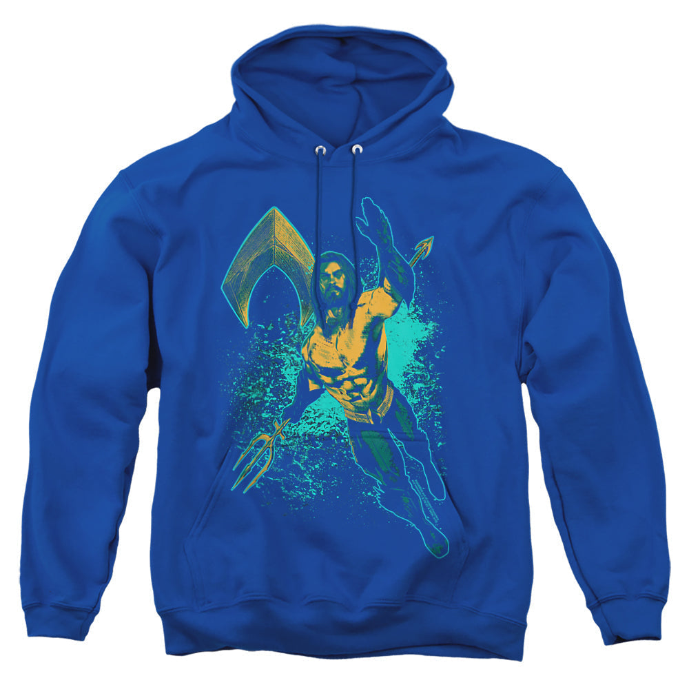 Aquaman Movie Make A Splash Mens Hoodie Navy Officially Licensed