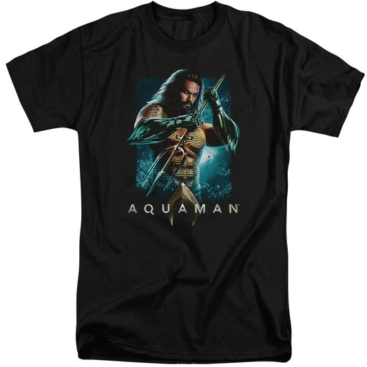 Aquaman Movie Trident Mens Tall T Shirt Black Officially Licensed