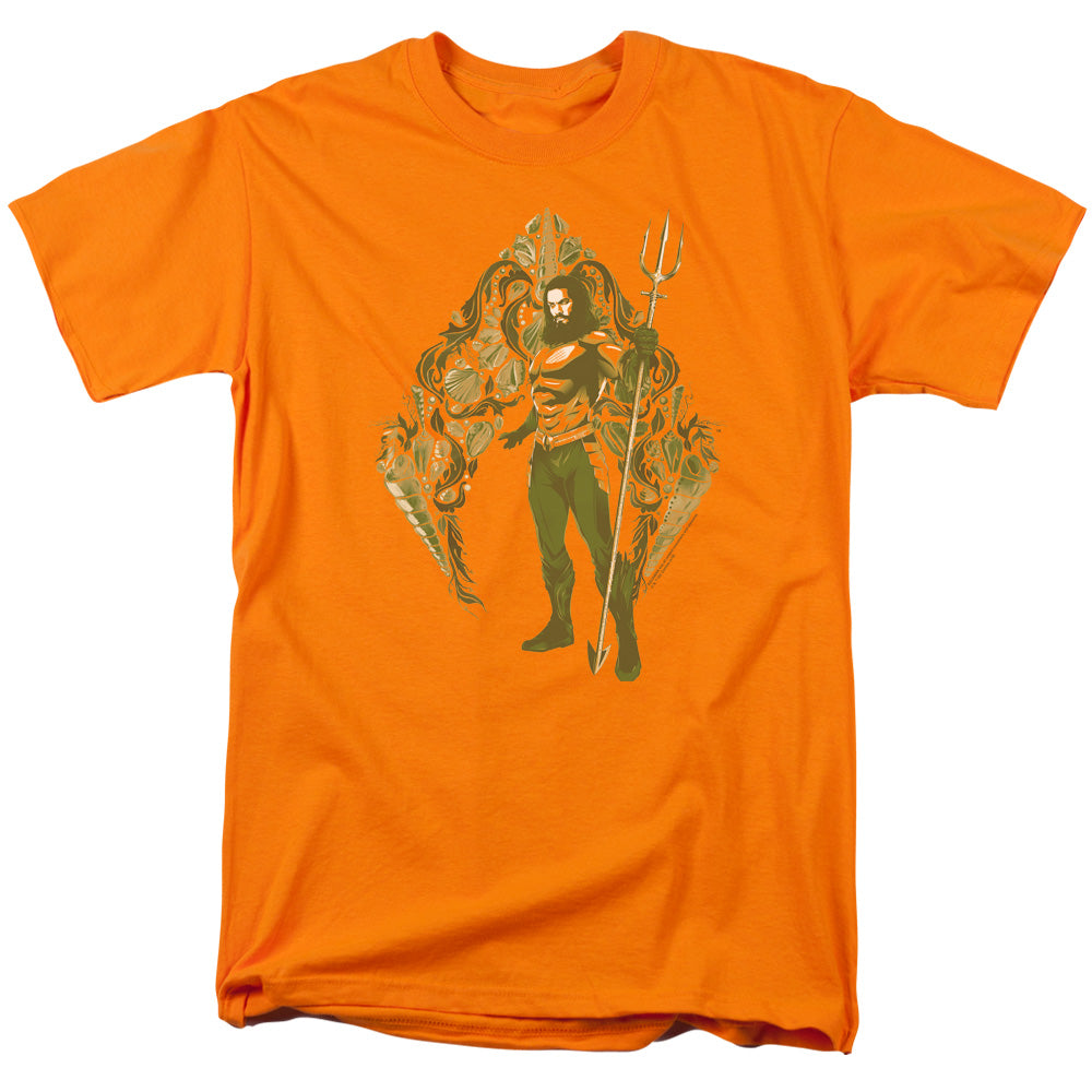 Aquaman Movie Shells Mens T Shirt Orange Officially Licensed