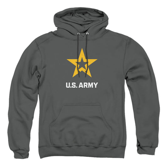 Army Logo Mens Hoodie Charcoal Officially Licensed