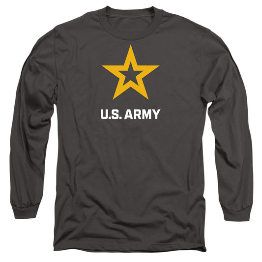 Army Logo Mens Long Sleeve Shirt Charcoal Officially Licensed