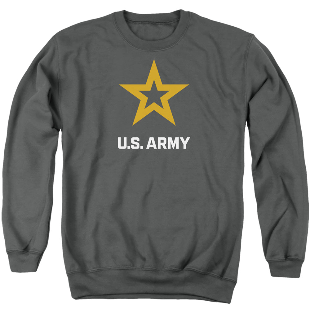 Army Logo Mens Crewneck Sweatshirt Charcoal