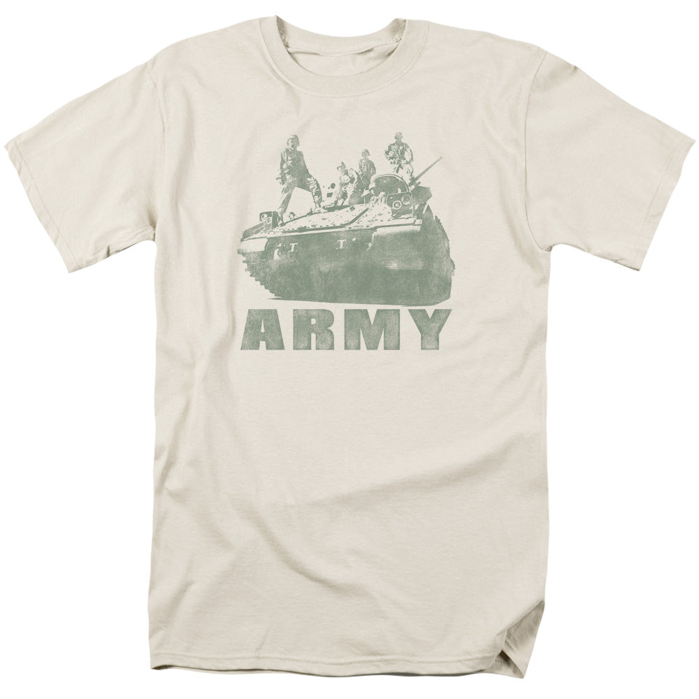 Army Tank Mens T Shirt Cream Officially Licensed