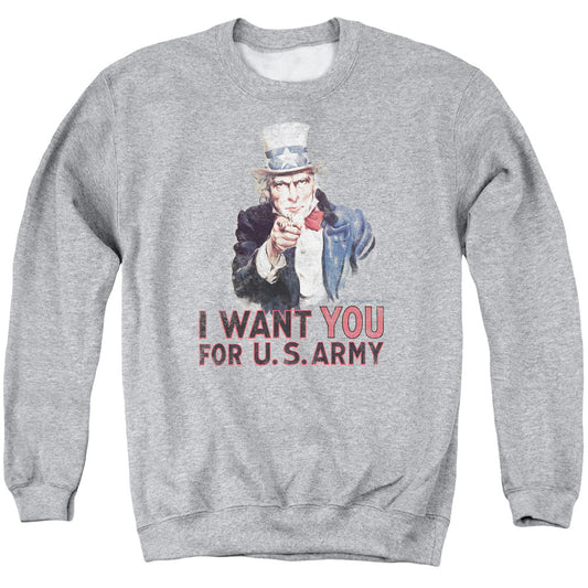 Army I Want You Mens Crewneck Sweatshirt Athletic Heather