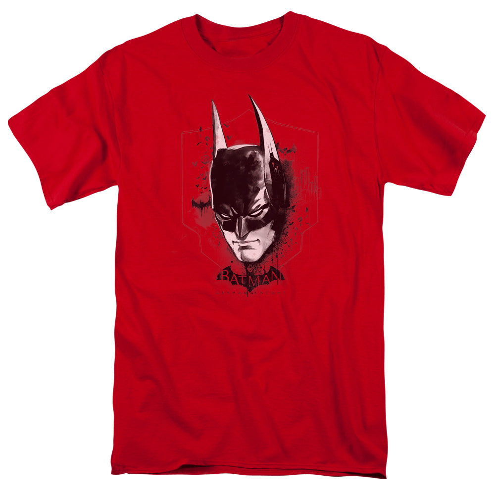 Batman Arkham Knight Ak Head Mens T Shirt Red Officially Licensed