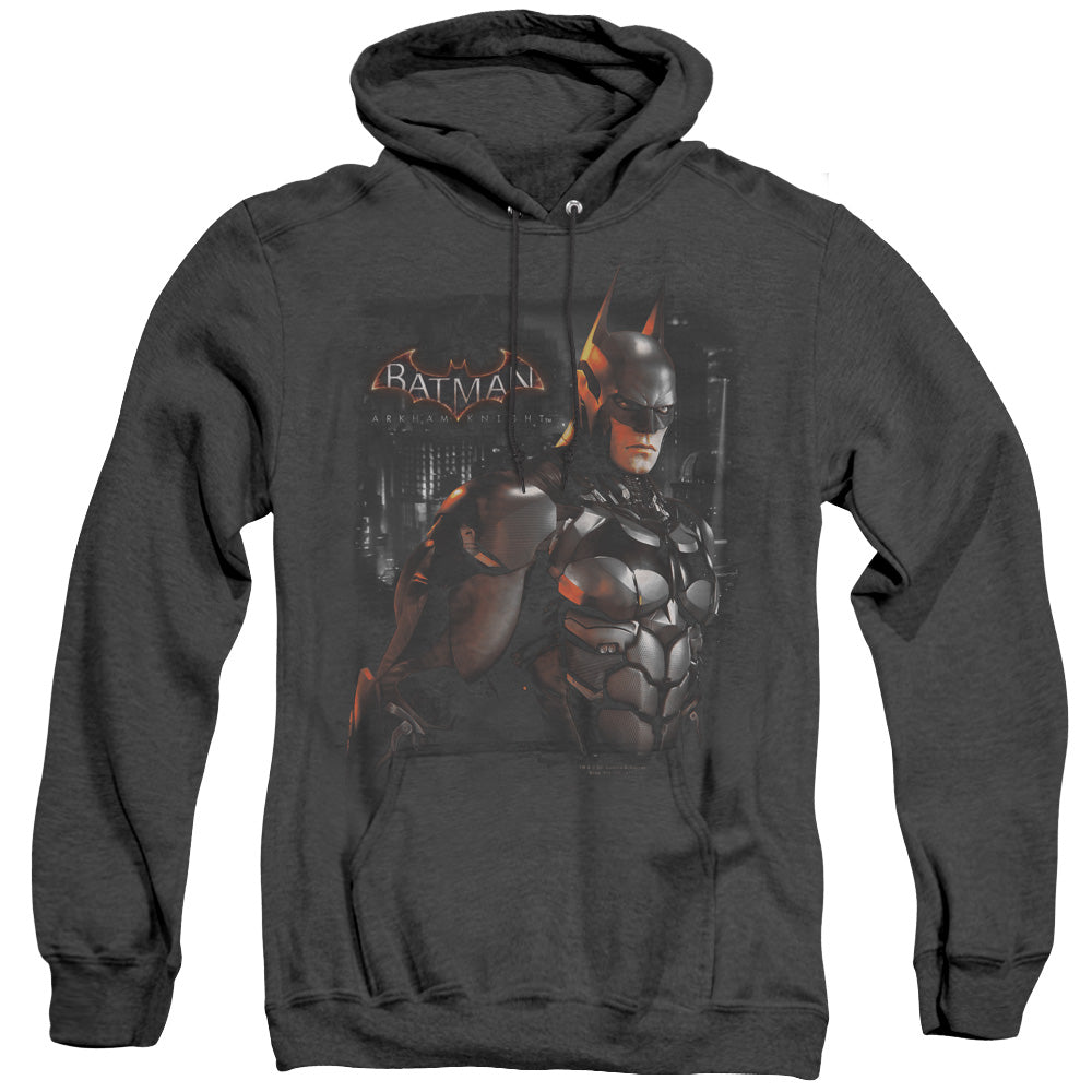 Batman Arkham Knight Dark Knight Heather Mens Hoodie Black Officially Licensed