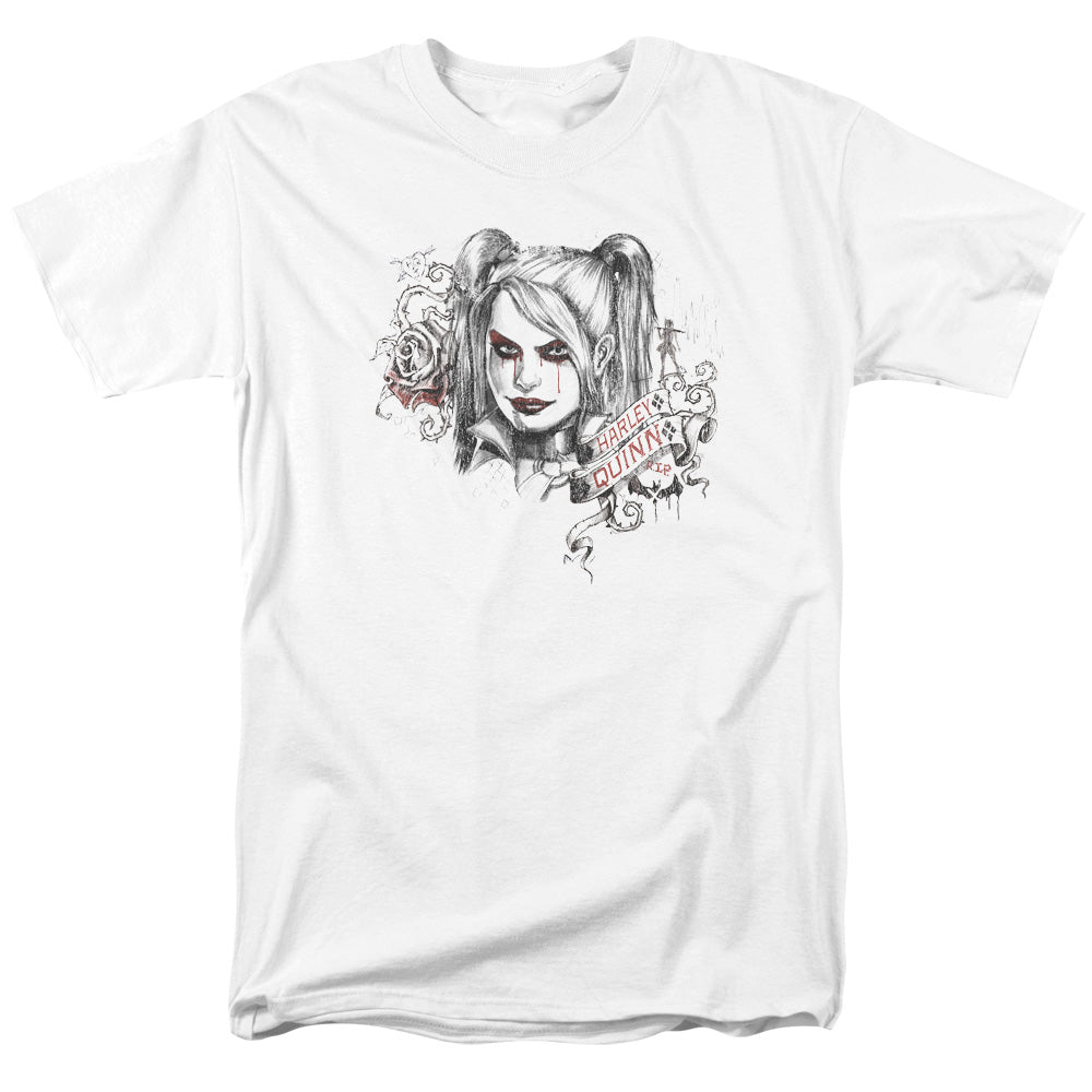 Batman Arkham Knight Sketchy Girl Mens T Shirt White Officially Licensed