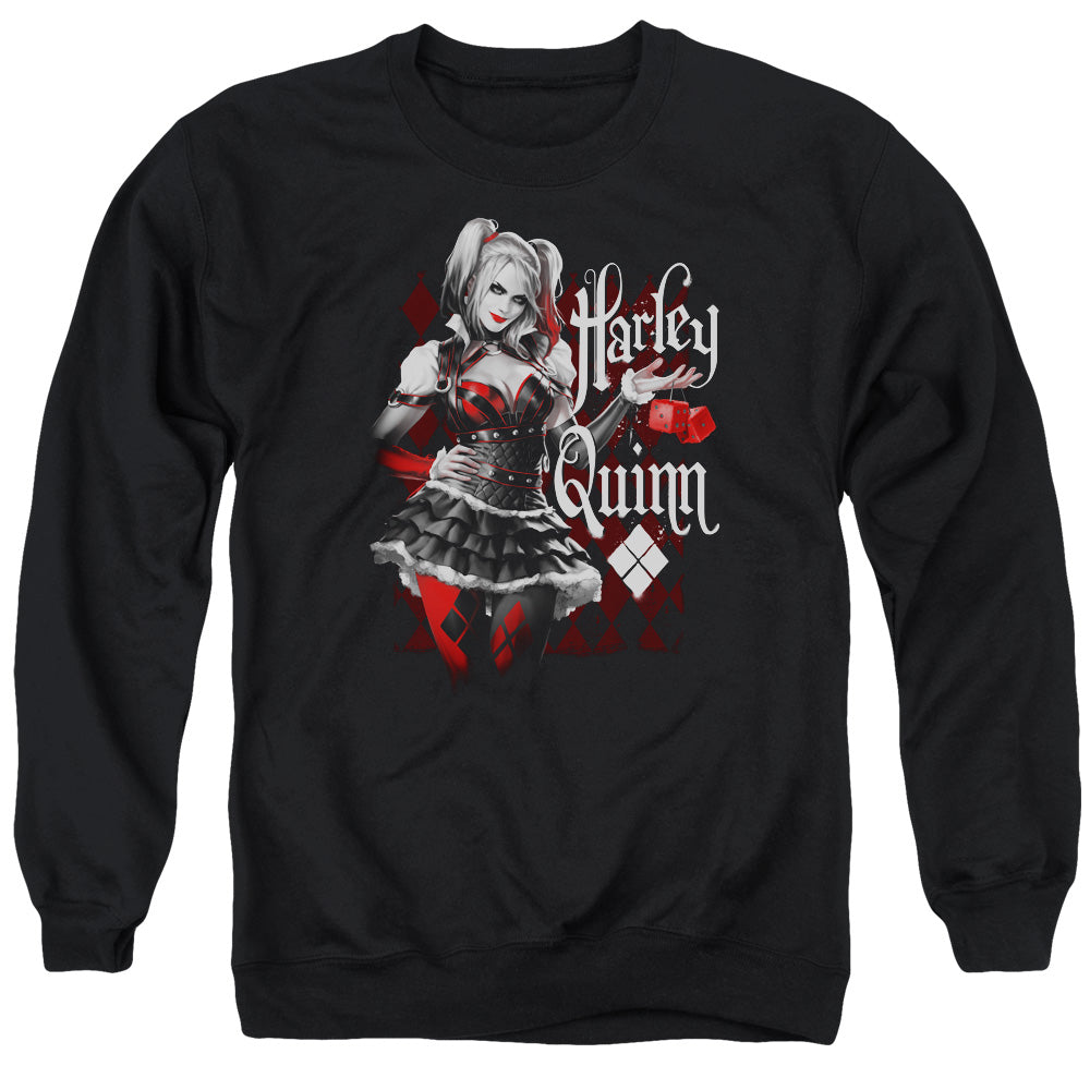 Batman Arkham Knight Dice Mens Crewneck Sweatshirt Black Officially Licensed