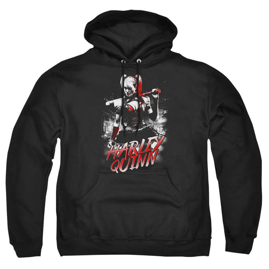 Batman Arkham Knight Quinn City Mens Hoodie Black Officially Licensed
