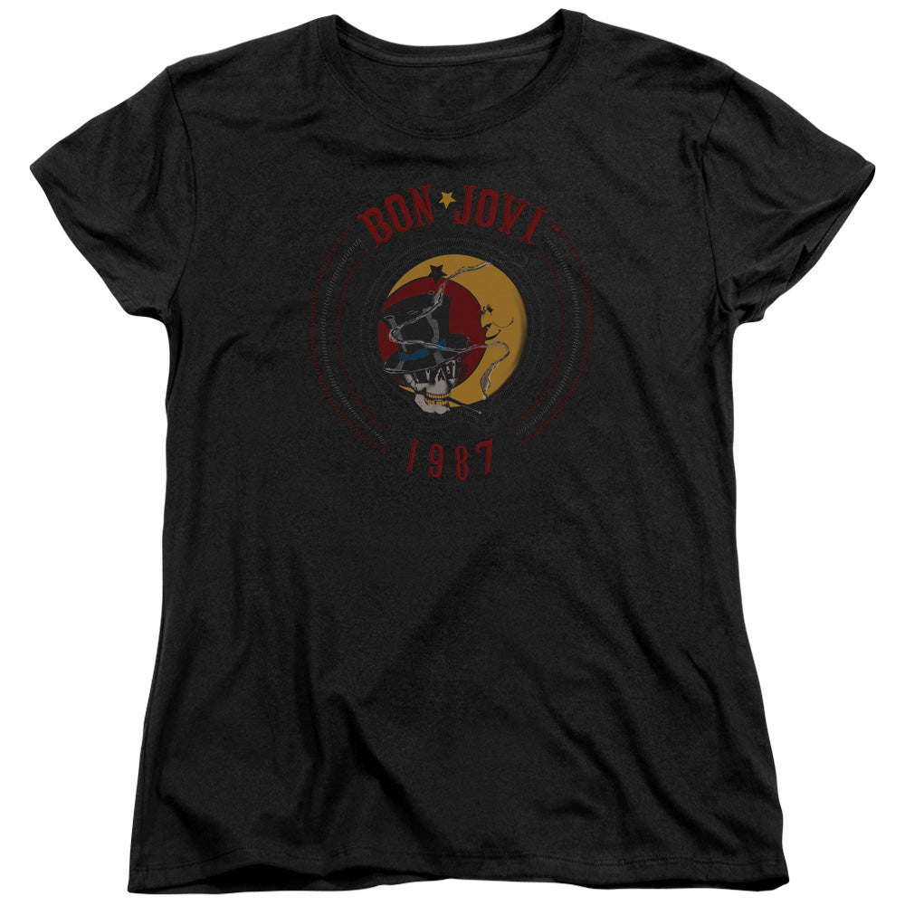 Bon Jovi 1987 Womens T Shirt Black Officially Licensed