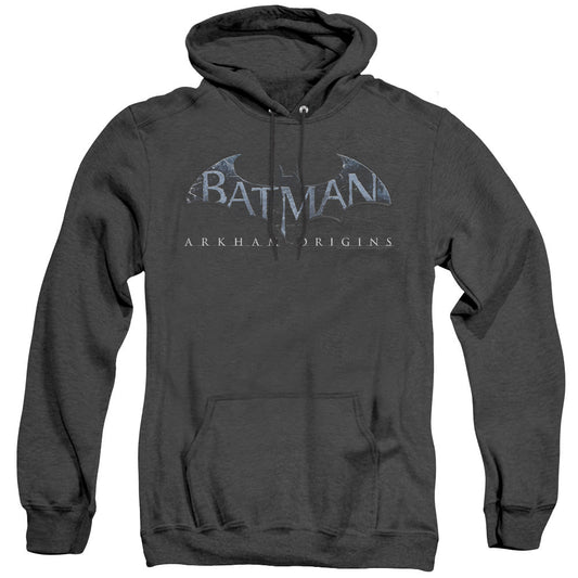 Batman Arkham Origins Logo Heather Mens Hoodie Black Officially Licensed