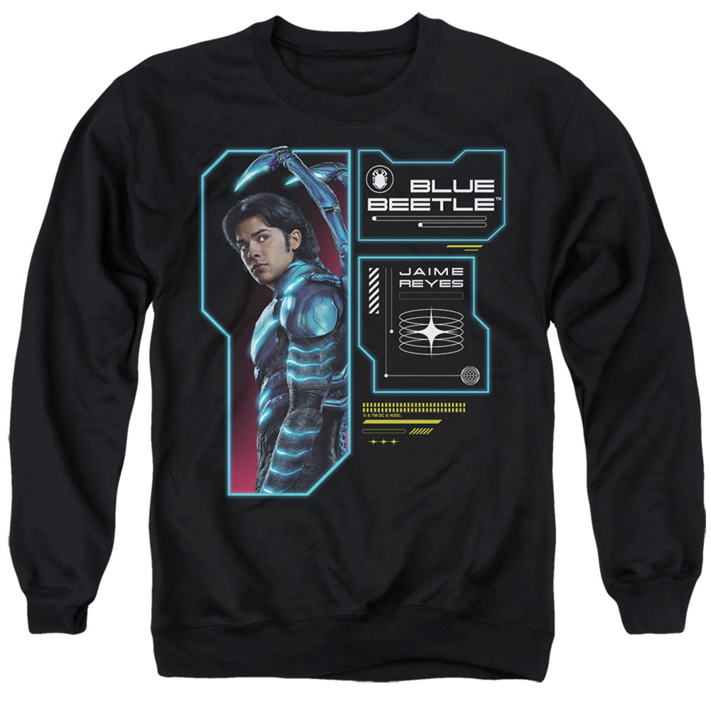 Blue Beetle (2023) Data Read Out Mens Crewneck Sweatshirt Black Officially Licensed