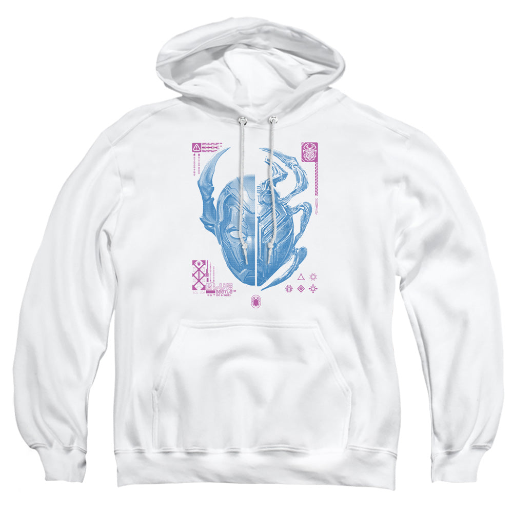 Blue Beetle (2023) Split Beetle Mens Hoodie White Officially Licensed