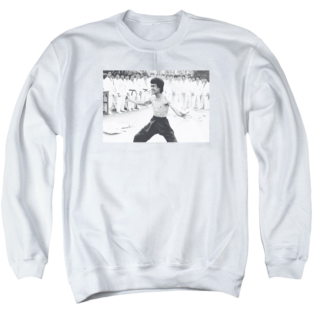 Bruce Lee Triumphant Mens Crewneck Sweatshirt White Officially Licensed