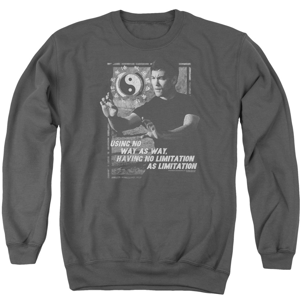 Bruce Lee No Way As A Way Mens Crewneck Sweatshirt Charcoal Officially Licensed