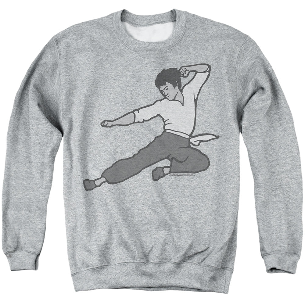 Bruce Lee The Signature Move Mens Crewneck Sweatshirt Athletic Heather Officially Licensed