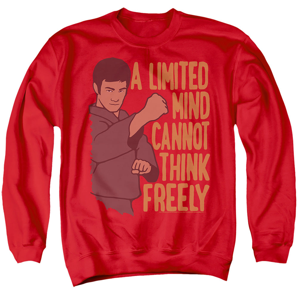 Bruce Lee The Free Thinker Mens Crewneck Sweatshirt Red Officially Licensed