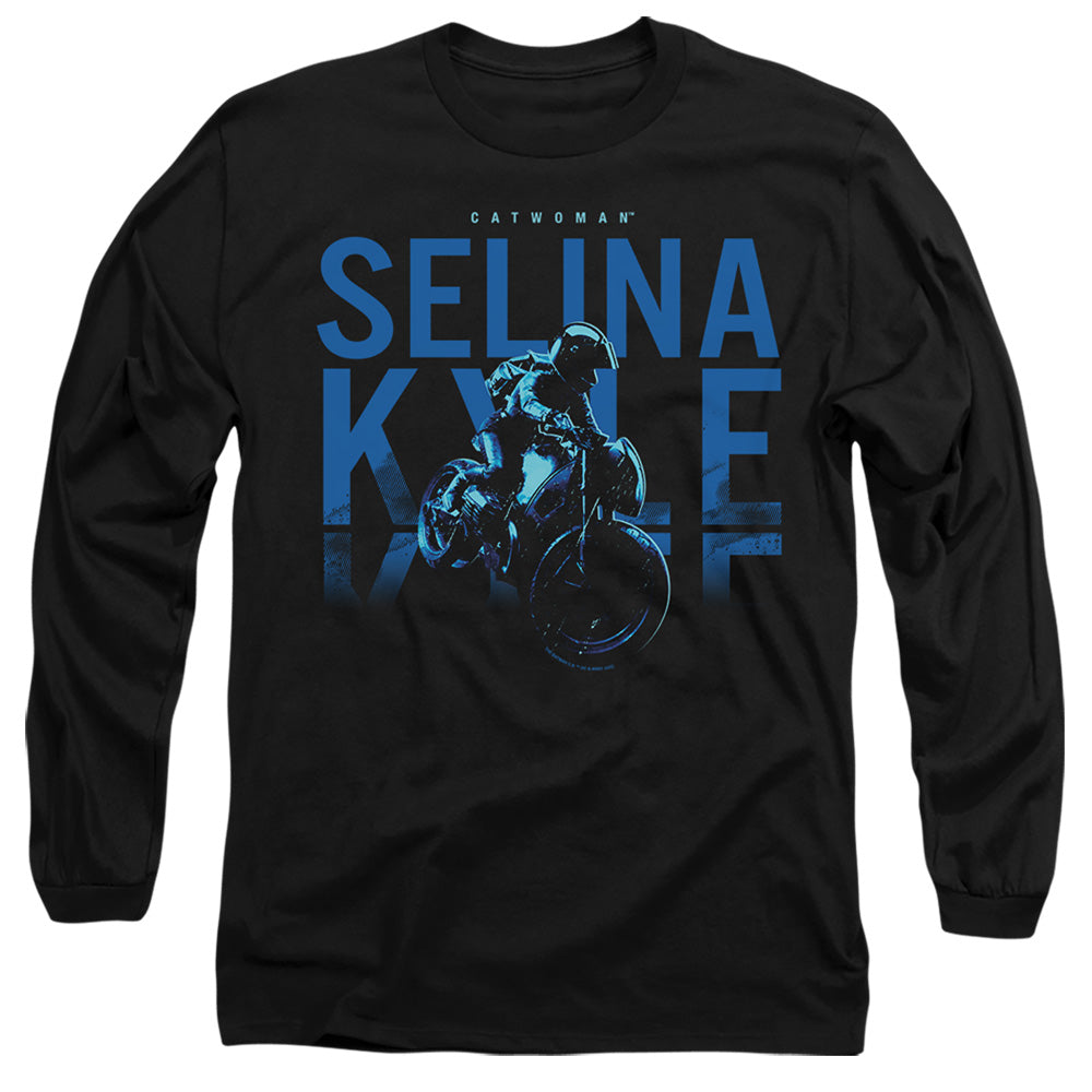 The Batman Selina Kyle Motorcycle Mens Long Sleeve Shirt Black Officially Licensed