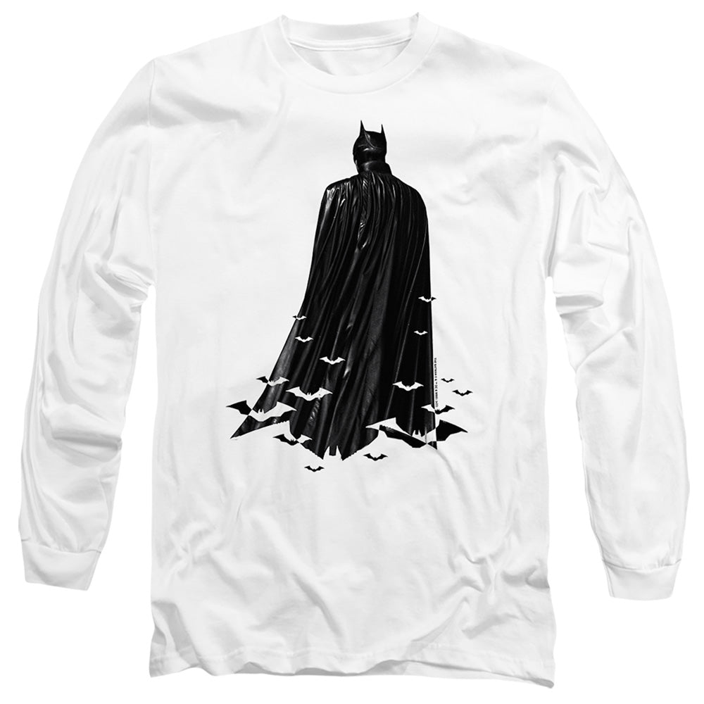 The Batman Bat Cape Mens Long Sleeve Shirt White Officially Licensed