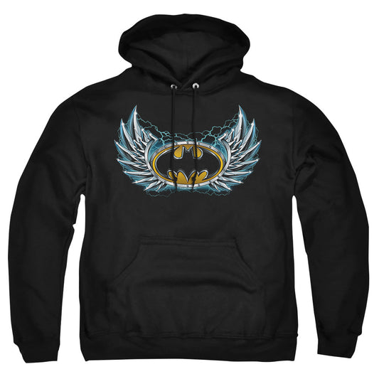 Batman Steel Wings Logo Mens Hoodie Black Officially Licensed