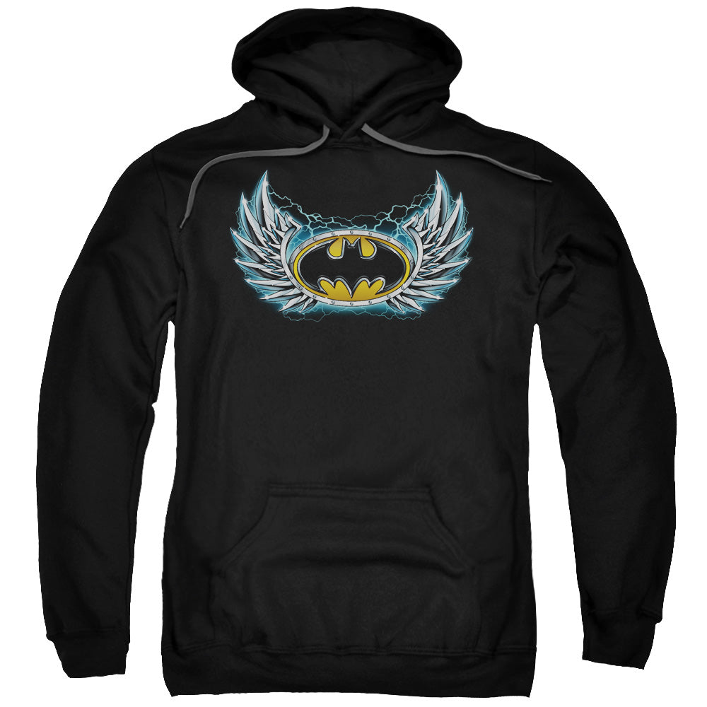 Batman Steel Wings Logo Mens Hoodie Black Officially Licensed