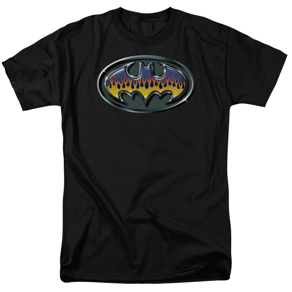 Batman Hot Rod Shield Mens T Shirt Black Officially Licensed