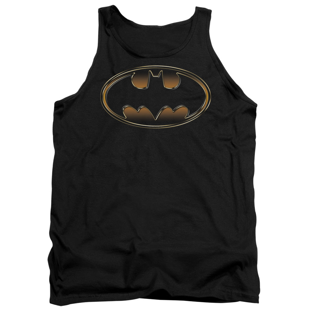 Batman Black & Gold Embossed Mens Tank Top Shirt Black Officially Licensed