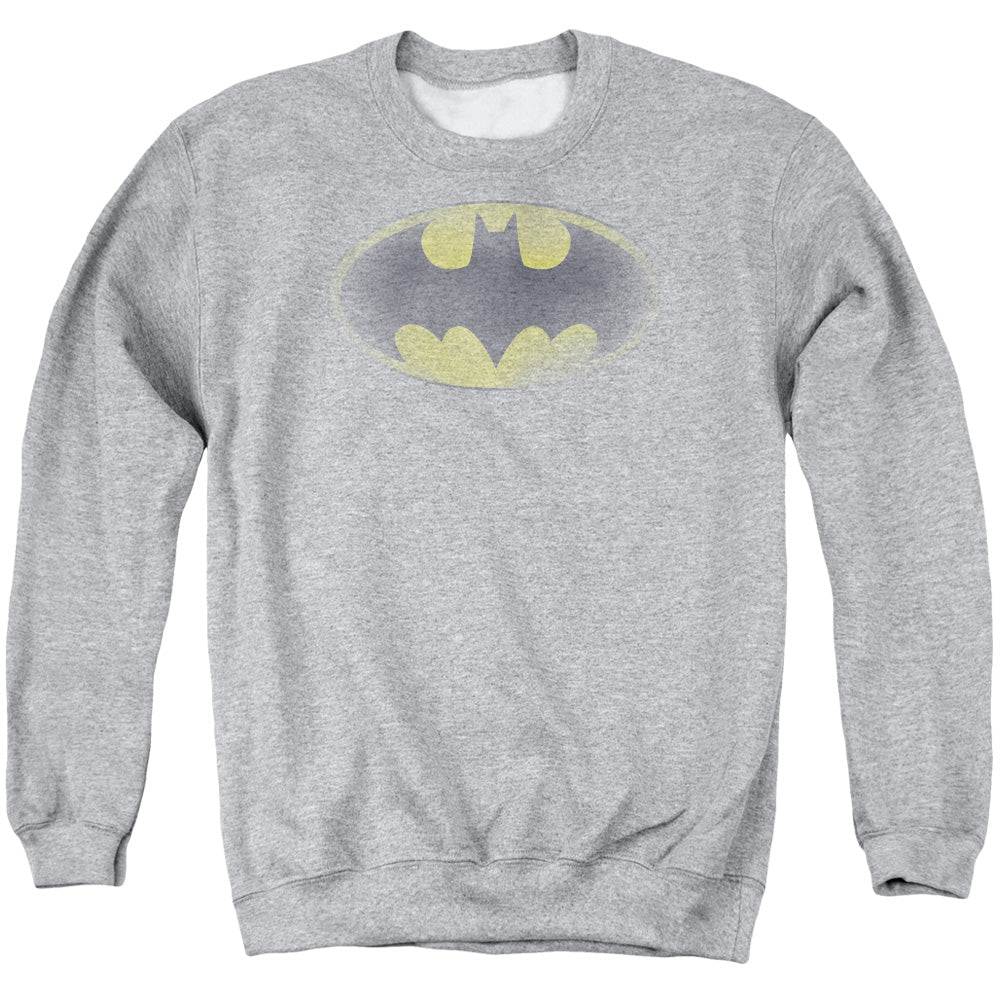 Batman Faded Logo Mens Crewneck Sweatshirt Athletic Heather