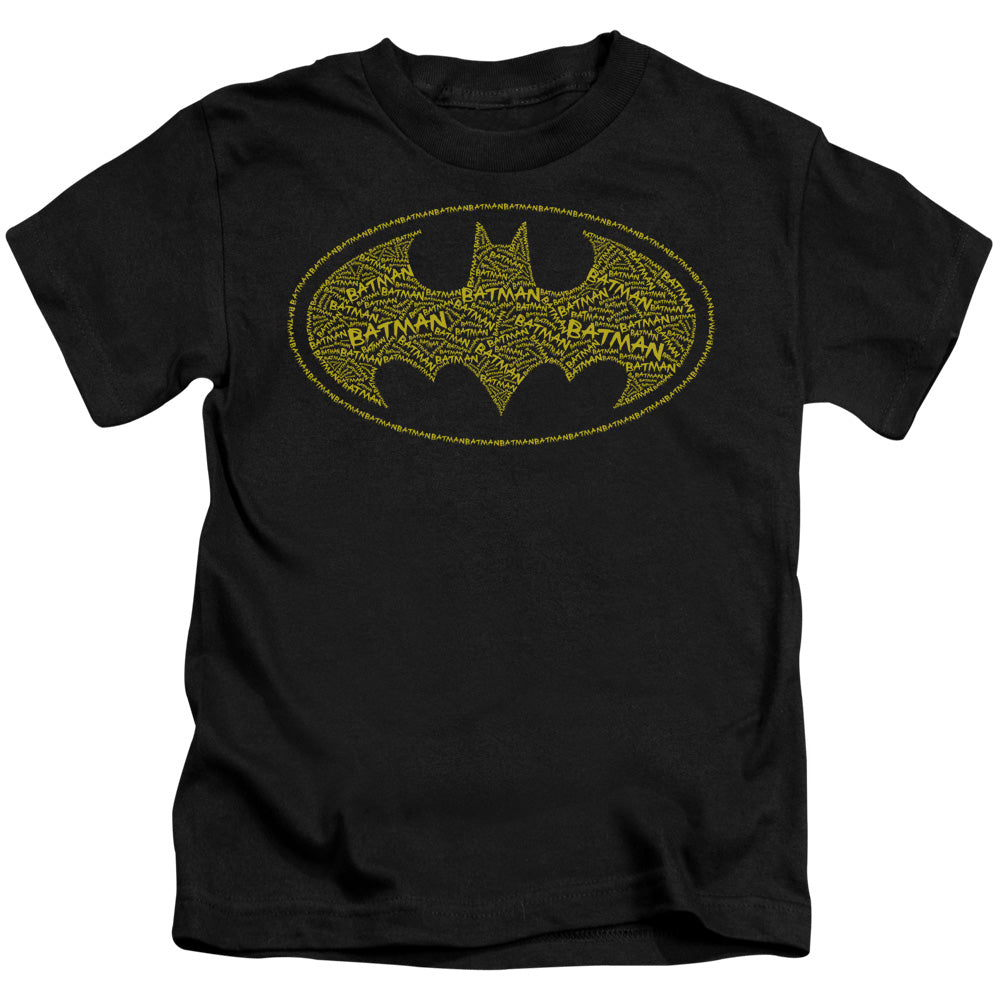 Batman Type Logo Juvenile Kids Youth T Shirt Black Officially Licensed