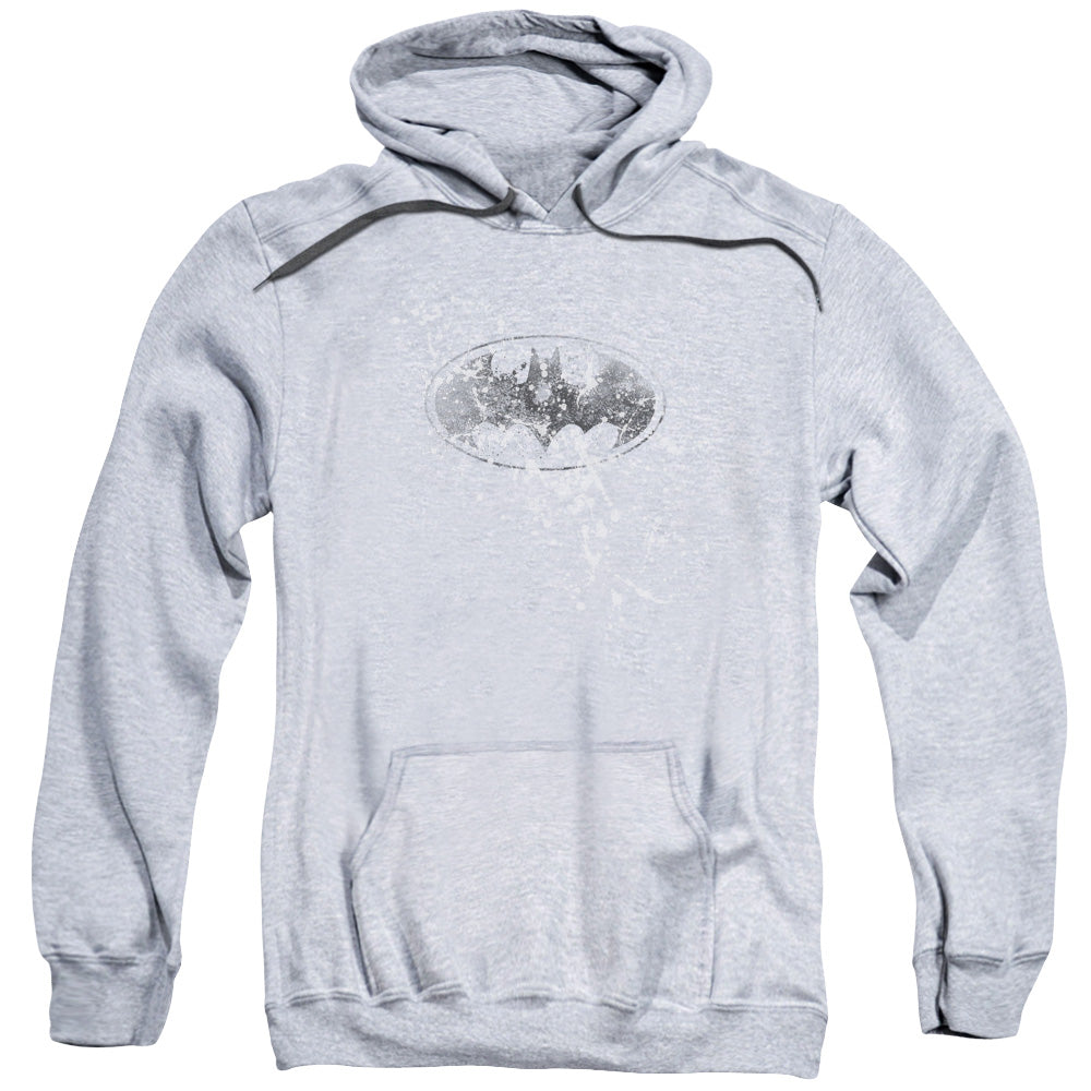 Batman Burned & Splatered Mens Hoodie Athletic Heather Officially Licensed