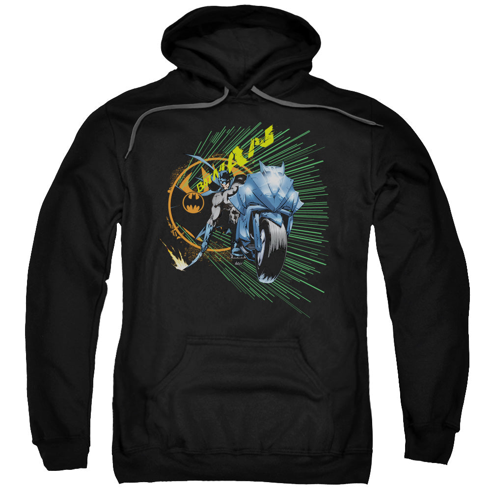 Batman Batcycle Mens Hoodie Black Officially Licensed