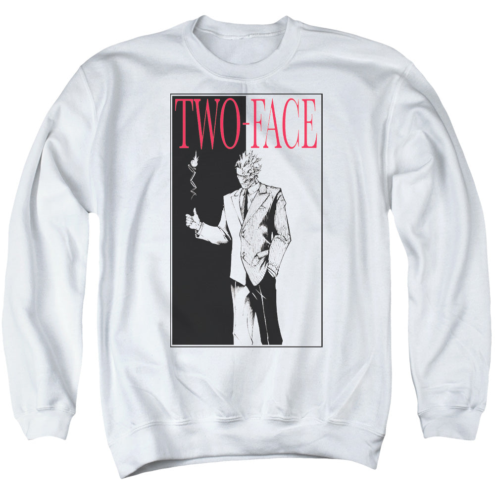 Batman Two Face Mens Crewneck Sweatshirt White