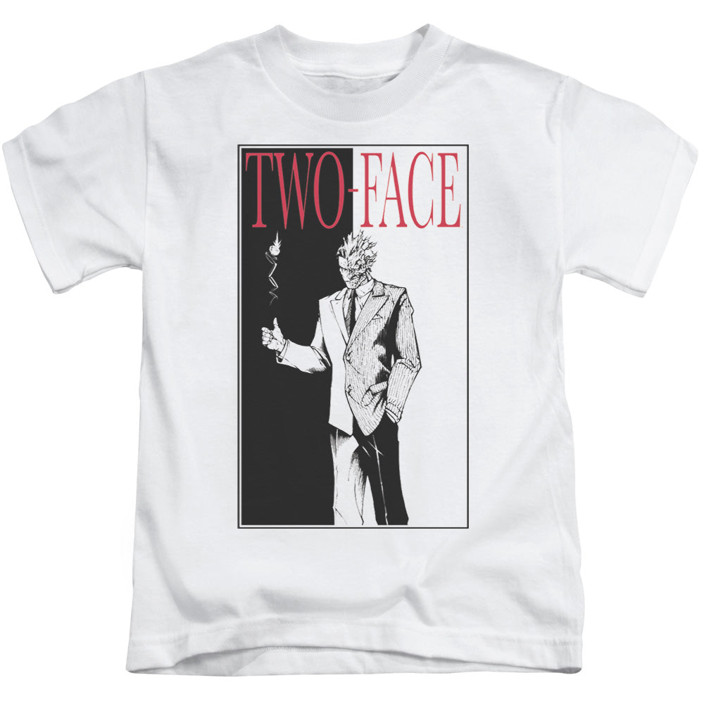 Batman Two Face Juvenile Kids Youth T Shirt White Officially Licensed